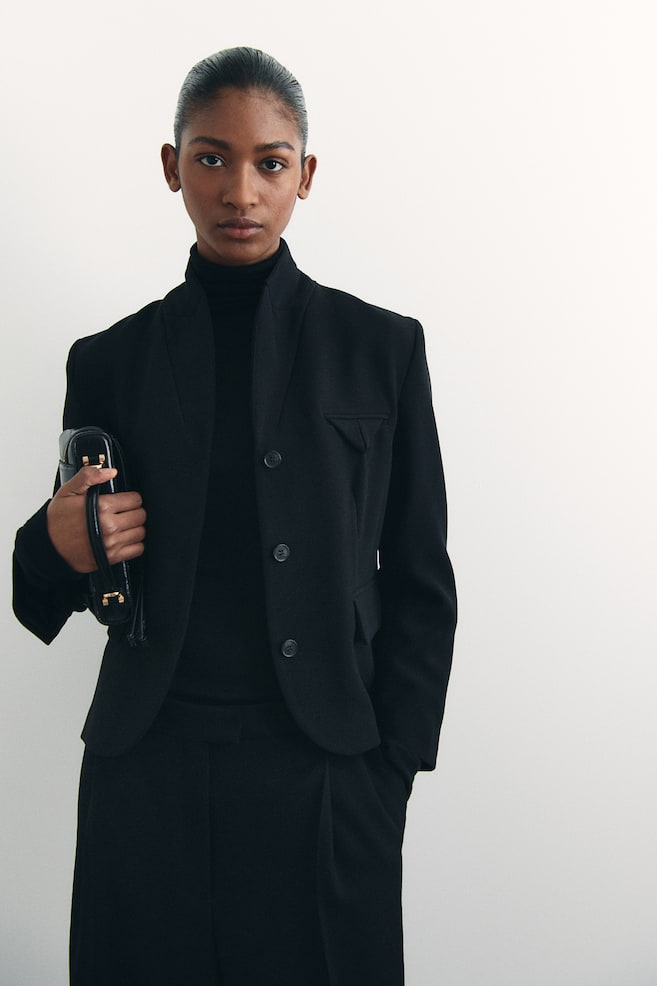 Однобортный блейзер H&M, черный
Однобортный блейзер H&M, черный