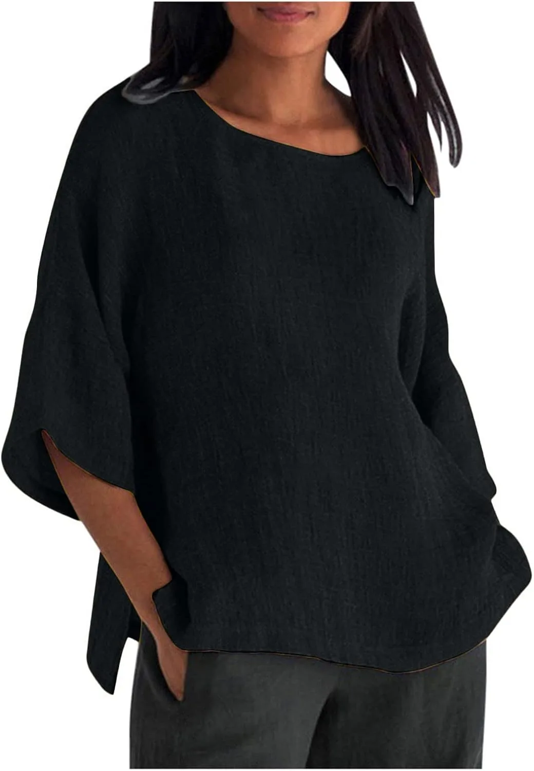 Льняная блузка для женщин с коротким рукавом и круглым вырезом Floleo
Льняная блузка для женщин с коротким рукавом и круглым вырезом Floleo