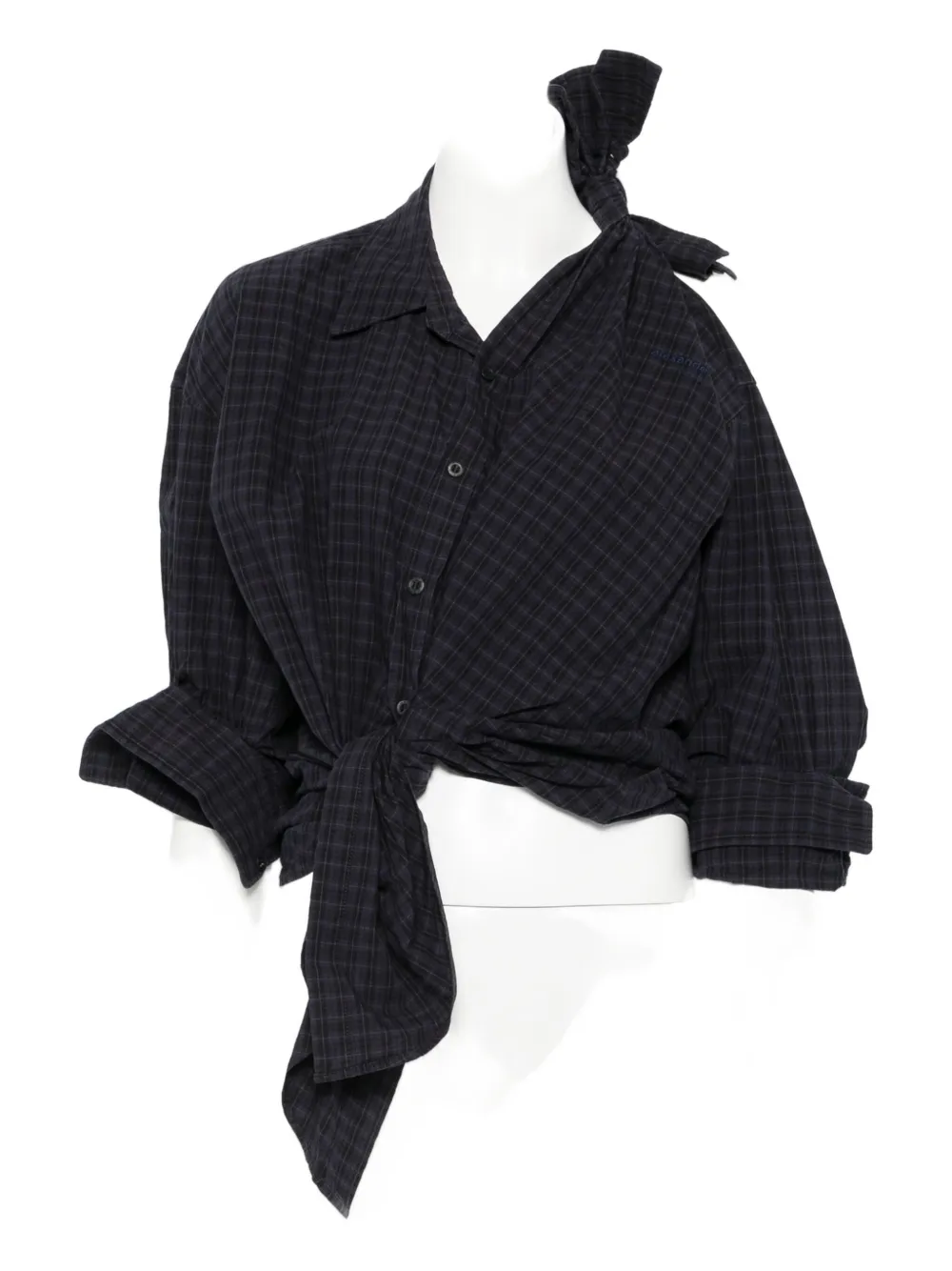 Рубашка в клетку с узлом Alexander Wang, синий
Рубашка в клетку с узлом Alexander Wang, синий