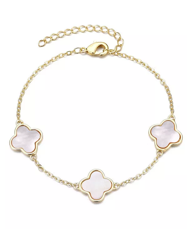 Позолоченный перламутровый браслет-клевер Adornia, white
Позолоченный перламутровый браслет-клевер Adornia, white