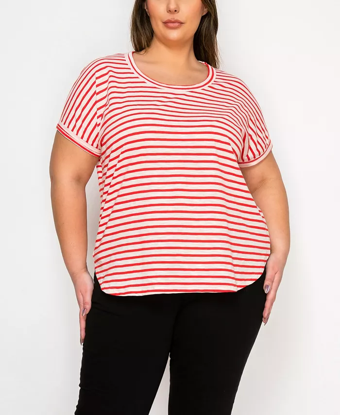 Топ «летучая мышь» больших размеров с короткими рукавами в полоску из хлопка COIN 1804, мультиколор
Топ «летучая мышь» больших размеров с короткими рукавами в полоску из хлопка COIN 1804, мультиколор