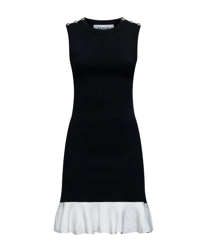 Платье без рукавов с контрастной оборкой Silvian Heach, черный
Платье без рукавов с контрастной оборкой Silvian Heach, черный