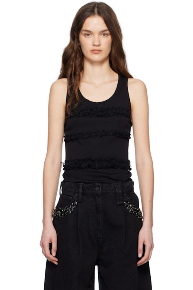 Черная майка с оборками Simone Rocha
Черная майка с оборками Simone Rocha