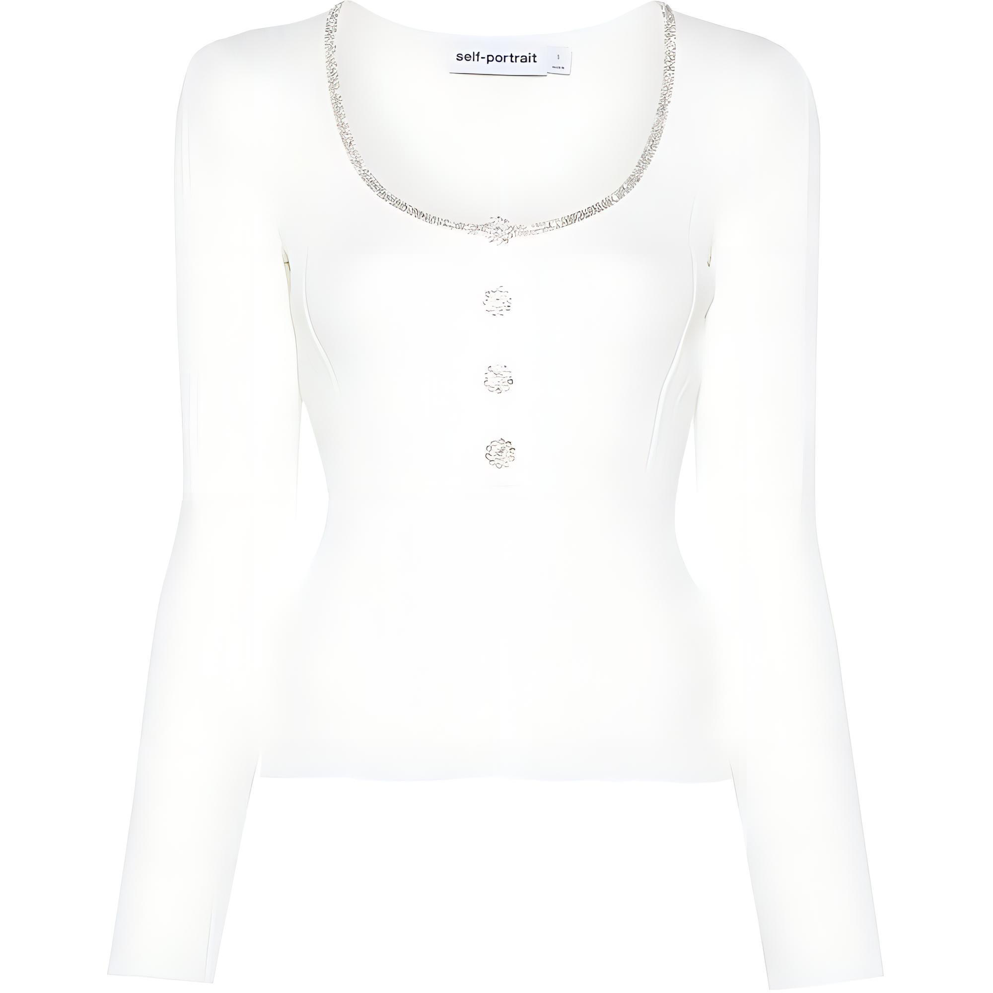 Топ вязаный с декором Self-portrait, белый
Топ вязаный с декором Self-portrait, белый