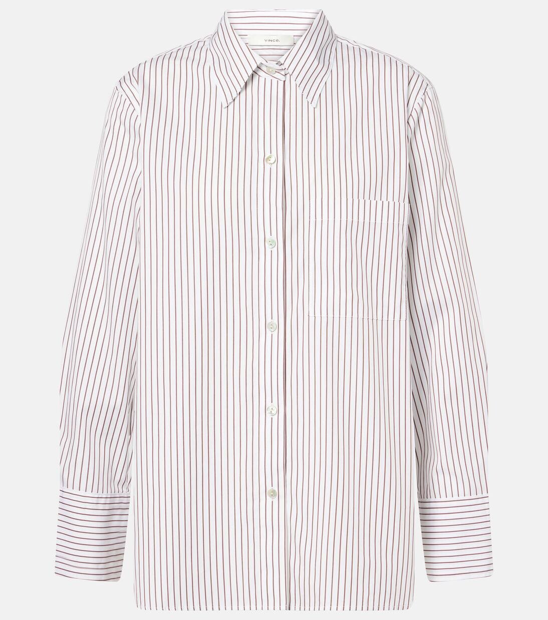 Рубашка из полосатого хлопкового поплина Vince, цвет optic white/rose
Рубашка из полосатого хлопкового поплина Vince, цвет optic white/rose