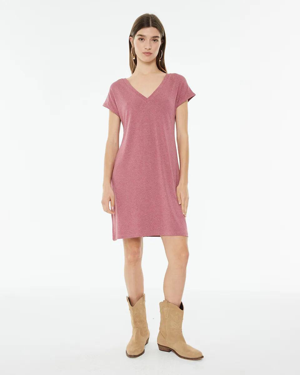 Короткое платье с V-образным вырезом и спущенным рукавом System Action, розовый
Короткое платье с V-образным вырезом и спущенным рукавом System Action, розовый