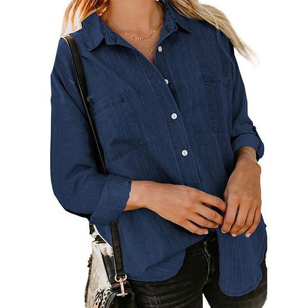 Женская рубашка на пуговицах с длинным рукавом и карманом Yesfashion, Blue
Женская рубашка на пуговицах с длинным рукавом и карманом Yesfashion, Blue