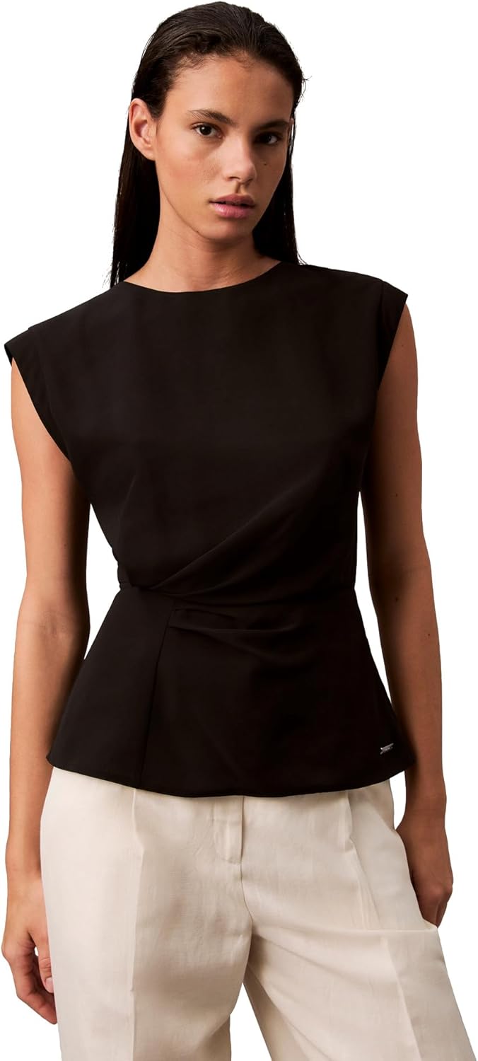 Женская шифоновая блузка с перекрученным передом от Calvin Klein Jeans, Black
Женская шифоновая блузка с перекрученным передом от Calvin Klein Jeans, Black