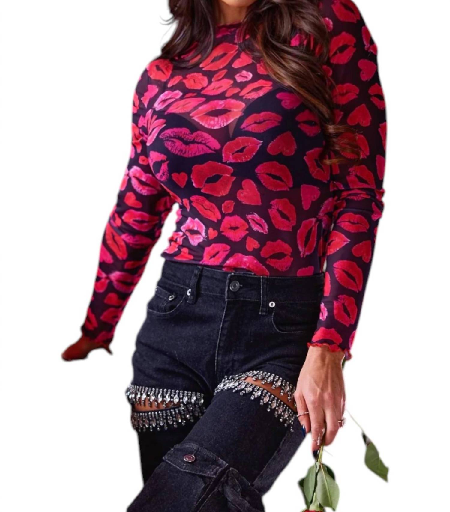 Xoxo сетчатый топ в разноцветном Nylon Apparel, мультиколор 
Xoxo сетчатый топ в разноцветном Nylon Apparel, мультиколор