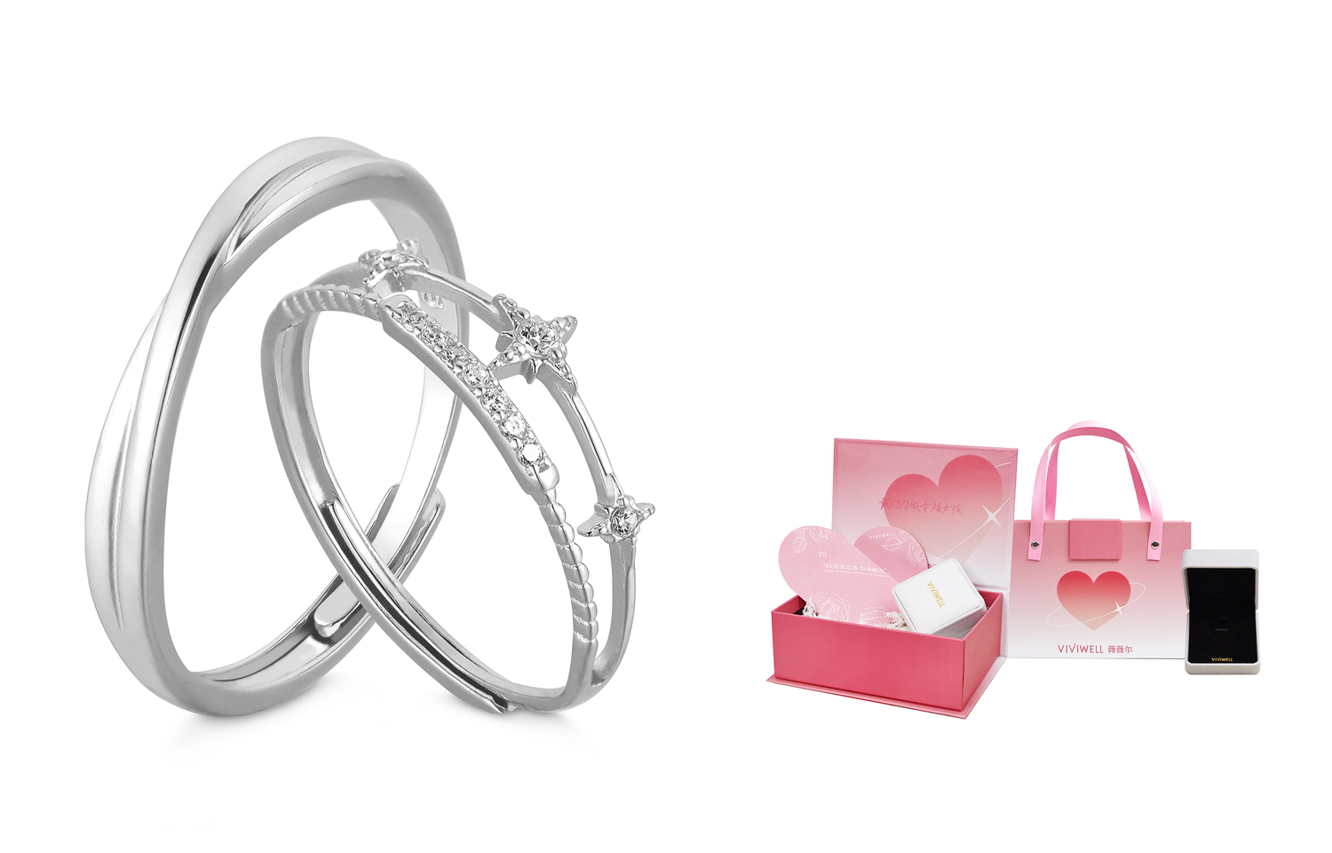 VIVIWELL Серебряное парное кольцо S925 Unisex
VIVIWELL Серебряное парное кольцо S925 Unisex