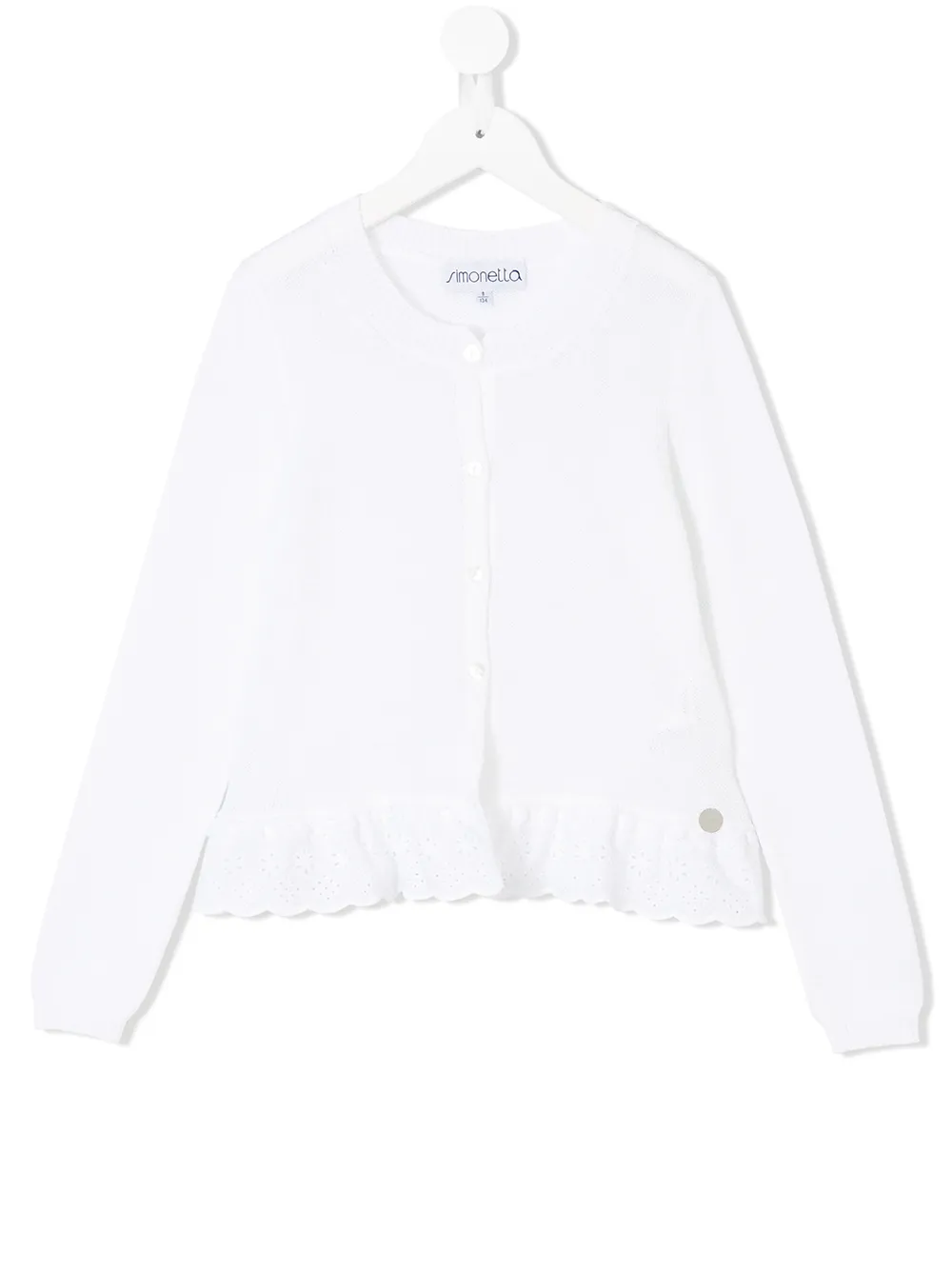 Кардиган на пуговицах с оборками Simonetta, белый
Кардиган на пуговицах с оборками Simonetta, белый