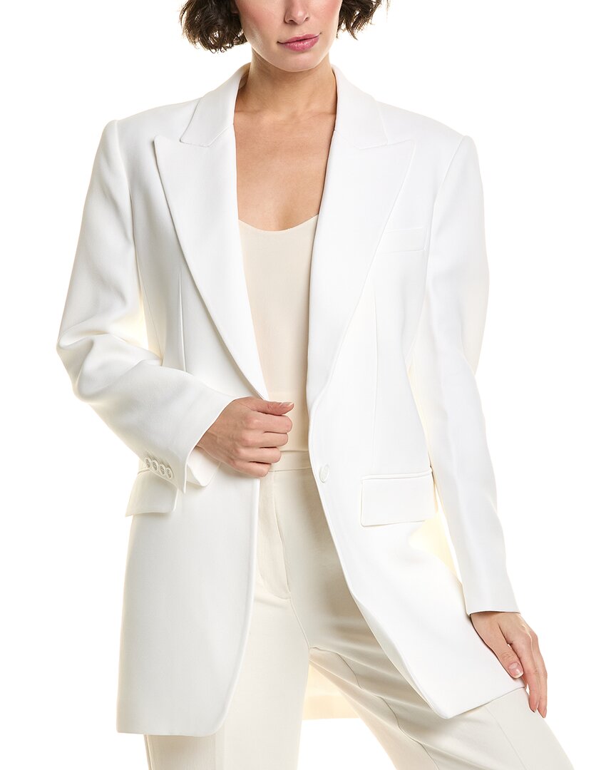 Michael Kors Collection Соболь Дарси Блейзер из смесового шелка, белый 
Michael Kors Collection Соболь Дарси Блейзер из смесового шелка, белый