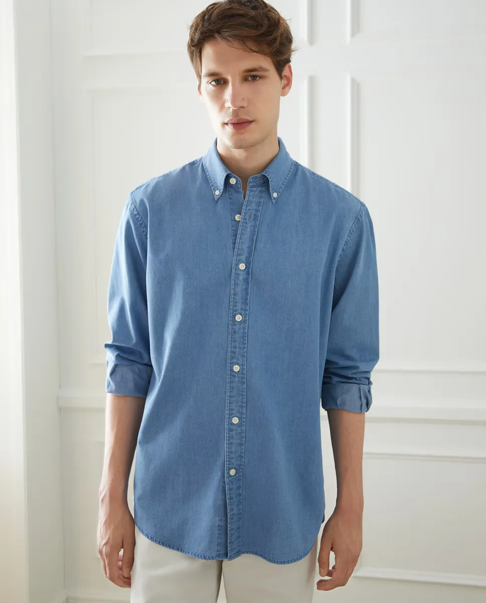 Мужская спортивная рубашка классического кроя Emidio Tucci, цвет Azul Medio
Мужская спортивная рубашка классического кроя Emidio Tucci, цвет Azul Medio