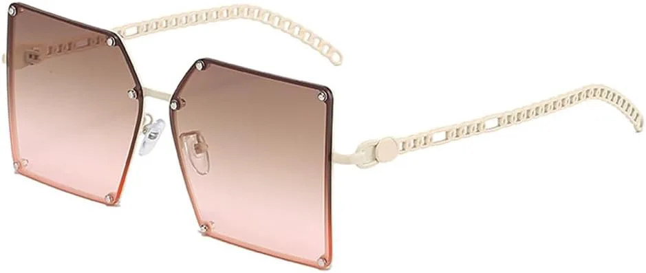 Солнцезащитные очки большого размера с градиентным переходом цвета, винтажная оправа из сплава с цепочкой и заклепками, женская солнцезащитная очка 2027 года MTZJH, 2
Солнцезащитные очки большого размера с градиентным переходом цвета, винтажная оправа из сплава с цепочкой и заклепками, женская солнцезащитная очка 2027 года MTZJH, 2