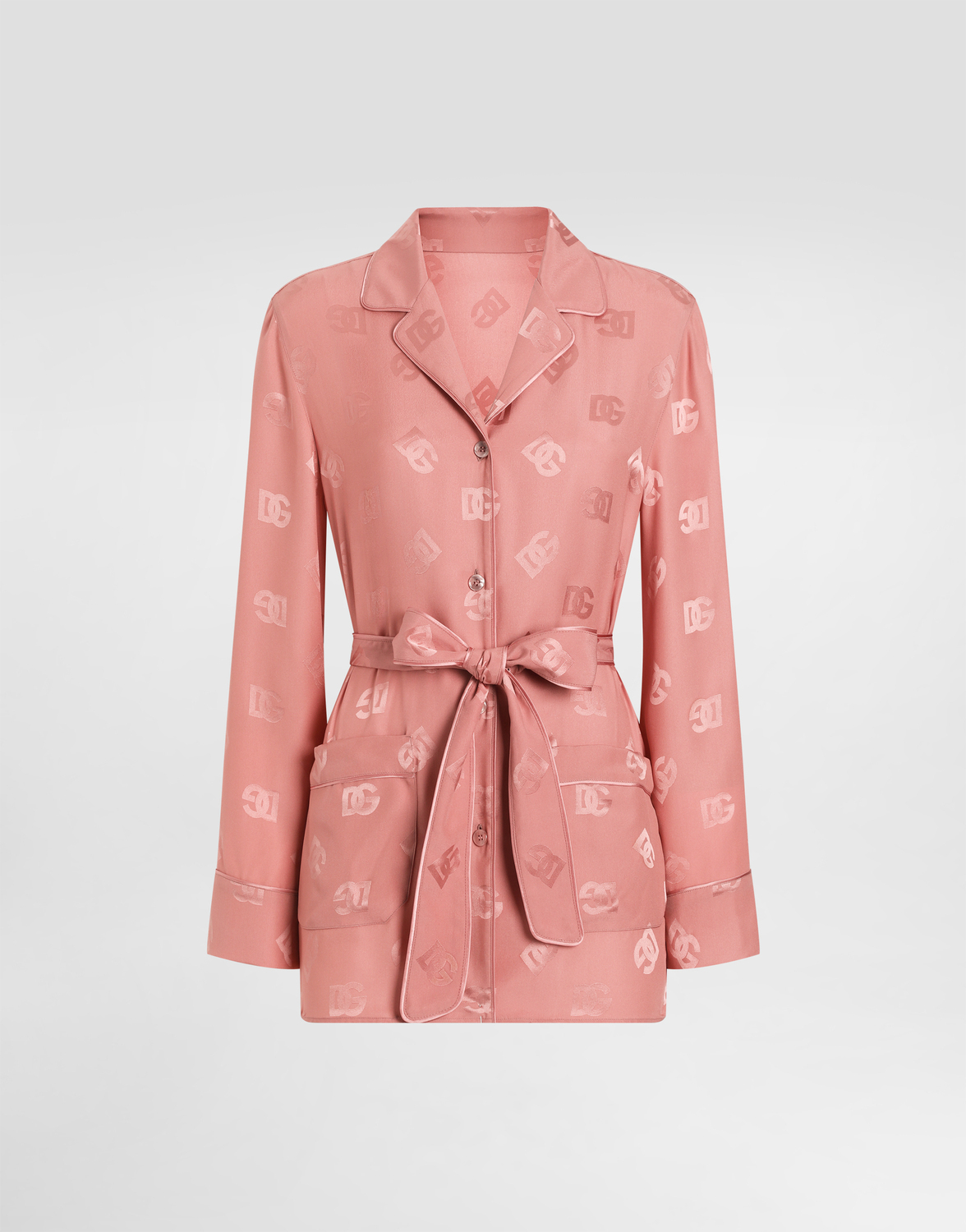 Пижамная рубашка из шелкового жаккарда с длинными рукавами и логотипом dg Dolce & Gabbana, розовый
Пижамная рубашка из шелкового жаккарда с длинными рукавами и логотипом dg Dolce & Gabbana, розовый
