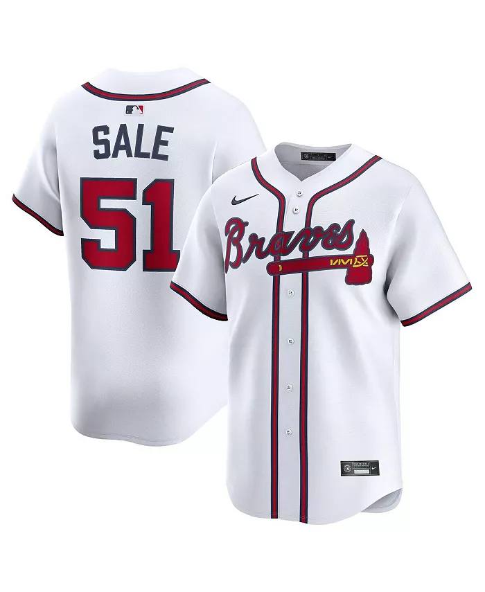 Мужская белая домашняя лимитированная джерси Chris Sale Atlanta Braves Nike
Мужская белая домашняя лимитированная джерси Chris Sale Atlanta Braves Nike