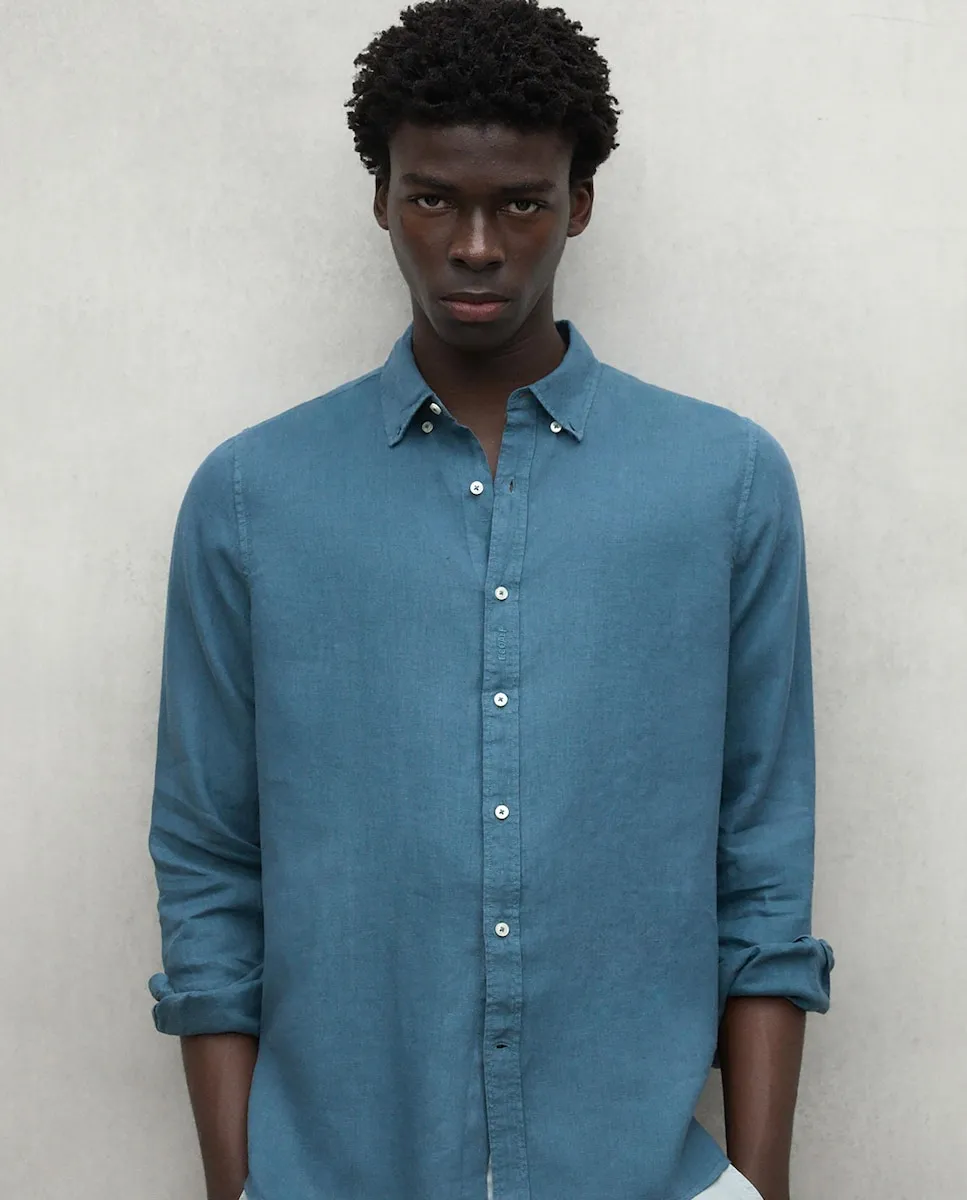 Простая мужская рубашка с длинным рукавом Ecoalf, синий
Простая мужская рубашка с длинным рукавом Ecoalf, синий