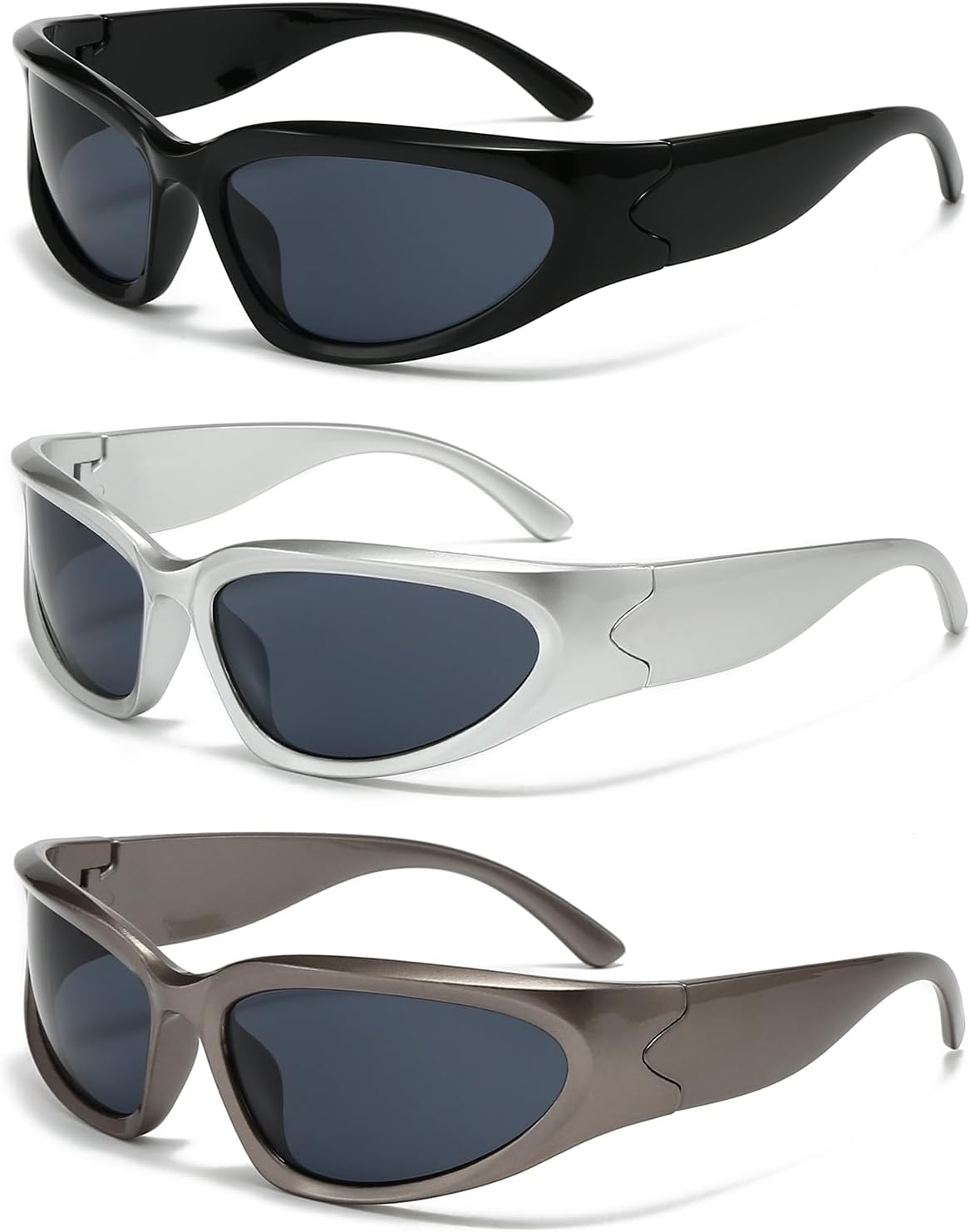 SOAR&EAGLE Y2K 3Pack Поляризованные солнцезащитные очки с обтекаемой формой для мужчин и женщин Модные спортивные солнцезащитные очки SOAR&EAGLE, Silver Framed Gray Flakes, Black Framed Gray Flakes,coffee Frame Gray Sheet
SOAR&EAGLE Y2K 3Pack Поляризованные солнцезащитные очки с обтекаемой формой для мужчин и женщин Модные спортивные солнцезащитные очки SOAR&EAGLE, Silver Framed Gray Flakes, Black Framed Gray Flakes,coffee Frame Gray Sheet