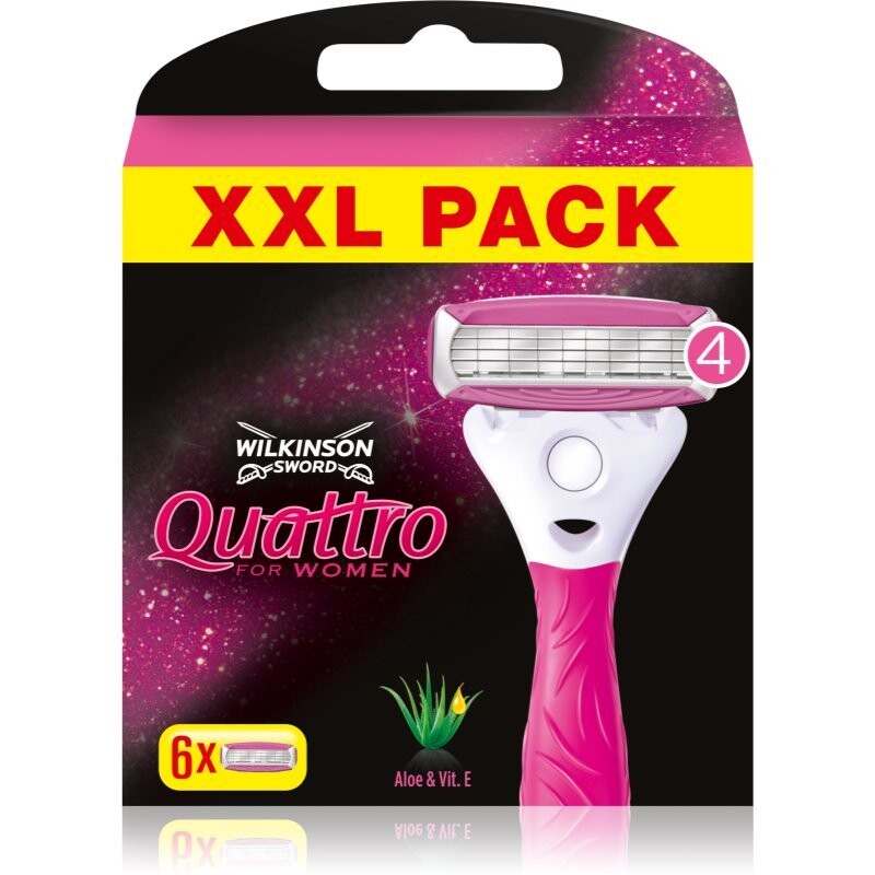 Wilkinson Sword Quattro для женщин Алоэ и витамины. Сменная головка E 6 шт Inna Marka
Wilkinson Sword Quattro для женщин Алоэ и витамины. Сменная головка E 6 шт Inna Marka