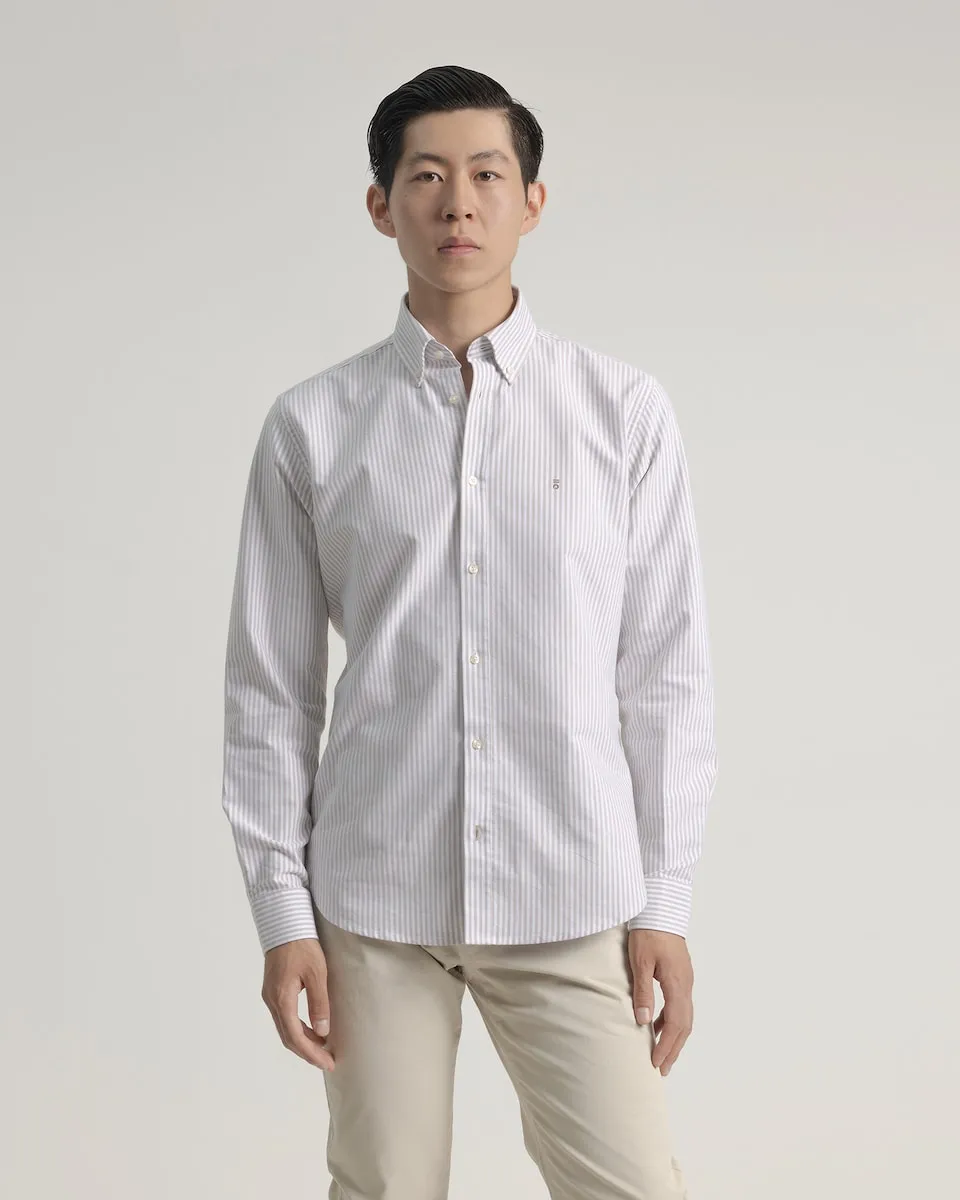 Мужская рубашка оверсайз в полоску из хлопка Oxford светло-коричневого цвета PuroEgo
Мужская рубашка оверсайз в полоску из хлопка Oxford светло-коричневого цвета PuroEgo