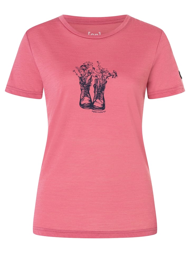 Футболка из мериносовой шерсти с цветочными ботинками розового цвета super.natural
Футболка из мериносовой шерсти с цветочными ботинками розового цвета super.natural