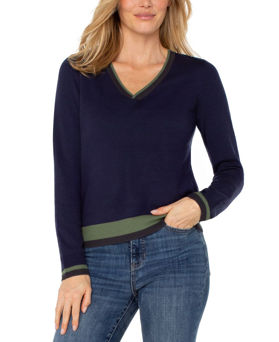 Женский свитер с длинными рукавами и цветовыми блоками Liverpool Los Angeles, Navy/green Multi
Женский свитер с длинными рукавами и цветовыми блоками Liverpool Los Angeles, Navy/green Multi