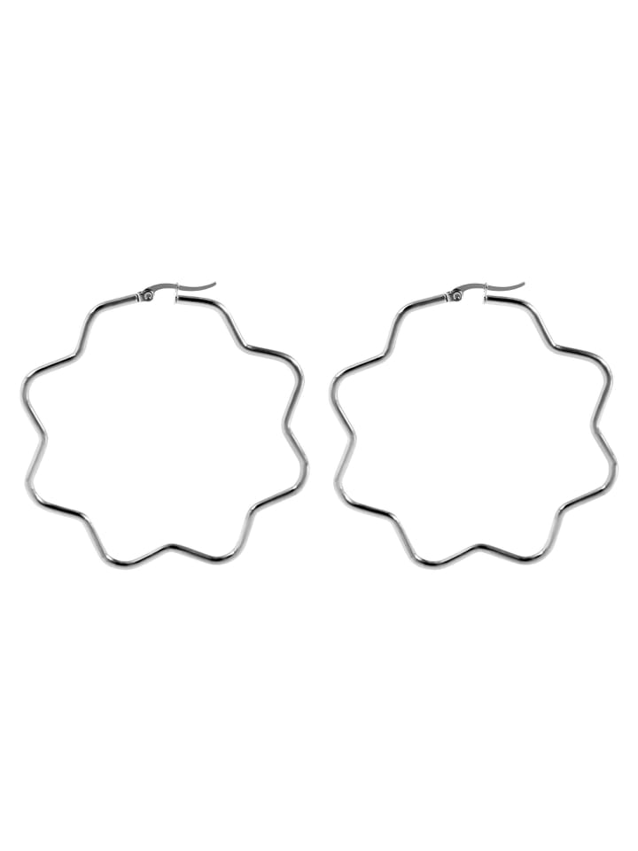 Adeliás Женские серьги - Серьги-кольца в форме цветка из нержавеющей стали, серебристого цвета
Adeliás Женские серьги - Серьги-кольца в форме цветка из нержавеющей стали, серебристого цвета