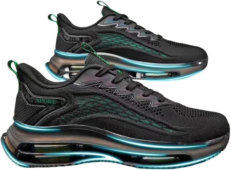 Мужские модные кроссовки HoaloX- легкая спортивная обувь с противоскользящей подошвой и мягкой средней подошвой для комфорта, черный/зеленый
Мужские модные кроссовки HoaloX- легкая спортивная обувь с противоскользящей подошвой и мягкой средней подошвой для комфорта, черный/зеленый