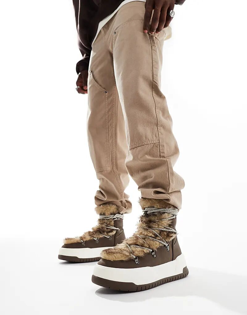 Ботинки для хайкинга на шнуровке коричневого цвета с боргом ASOS DESIGN, Коричневый, Ботинки для хайкинга на шнуровке коричневого цвета с боргом ASOS DESIGN 
Ботинки для хайкинга на шнуровке коричневого цвета с боргом ASOS DESIGN, Коричневый, Ботинки для хайкинга на шнуровке коричневого цвета с боргом ASOS DESIGN