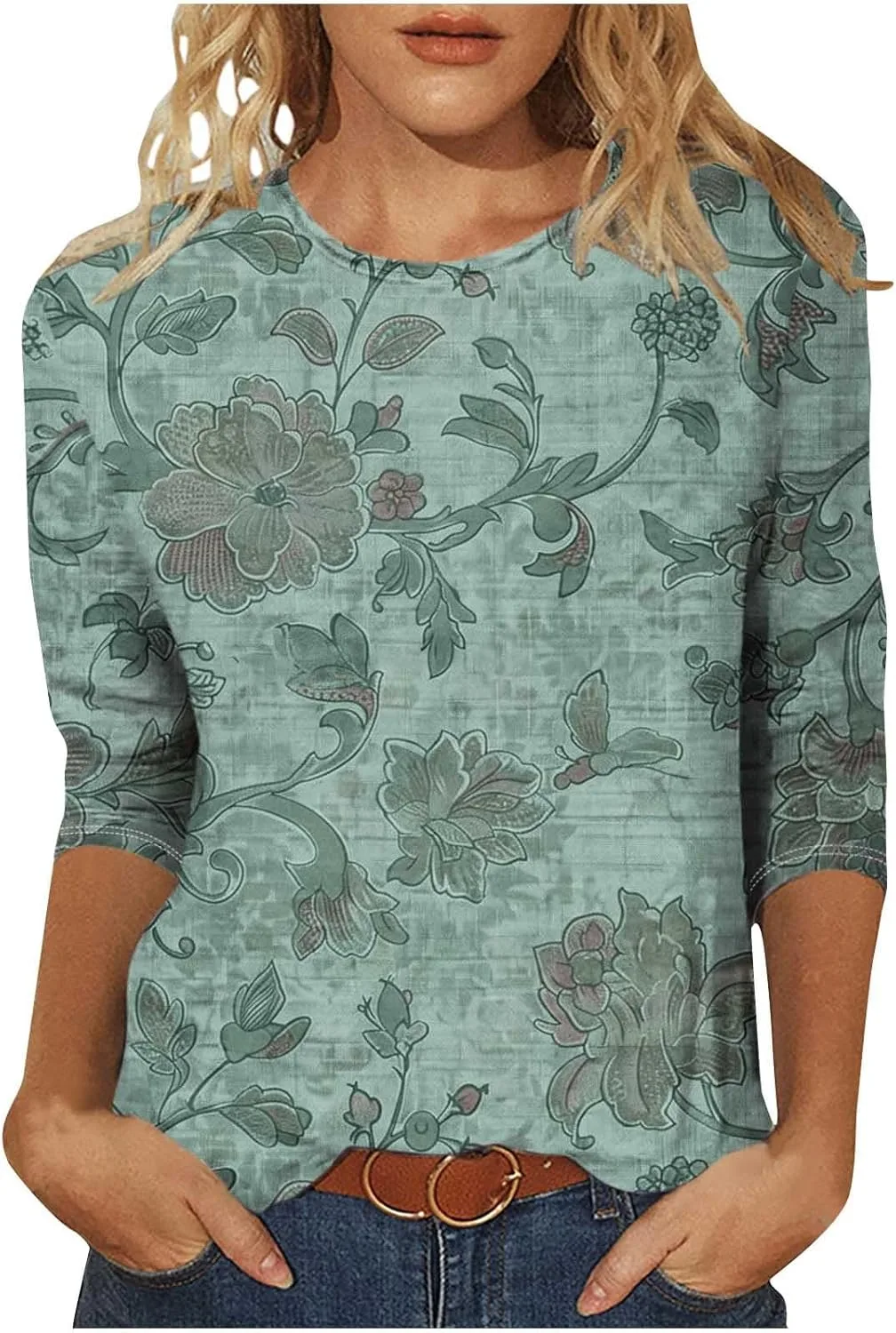 Женская футболка с 3/4 рукавом и круглым вырезом FZYLQY
Женская футболка с 3/4 рукавом и круглым вырезом FZYLQY