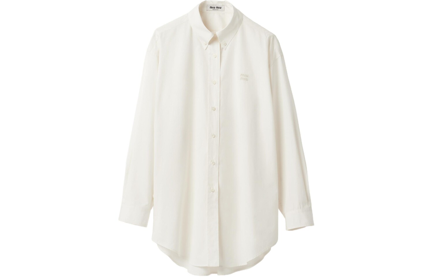 Рубашка женская цвета слоновой кости Miu Miu 
Рубашка женская цвета слоновой кости Miu Miu