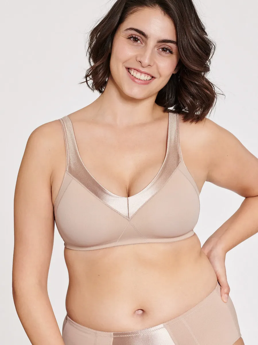 Naturana Бюстгальтер Minimizer "Solutions", чашка B-E, мягкий бюстгальтер минимайзер с блестящей лентой, без косточек, бежевый
Naturana Бюстгальтер Minimizer "Solutions", чашка B-E, мягкий бюстгальтер минимайзер с блестящей лентой, без косточек, бежевый