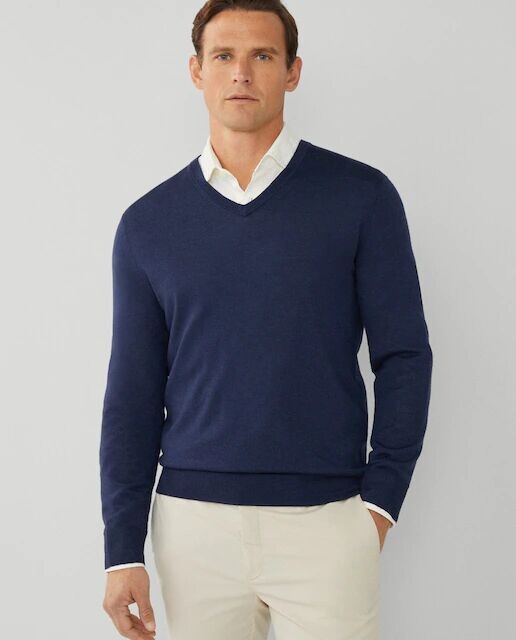 Мужской свитер с v-образным вырезом Hackett, темно-синий
Мужской свитер с v-образным вырезом Hackett, темно-синий