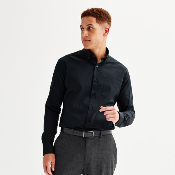 Мужская немнущаяся рубашка классического кроя с воротником на пуговицах Apt. 9, черный
Мужская немнущаяся рубашка классического кроя с воротником на пуговицах Apt. 9, черный