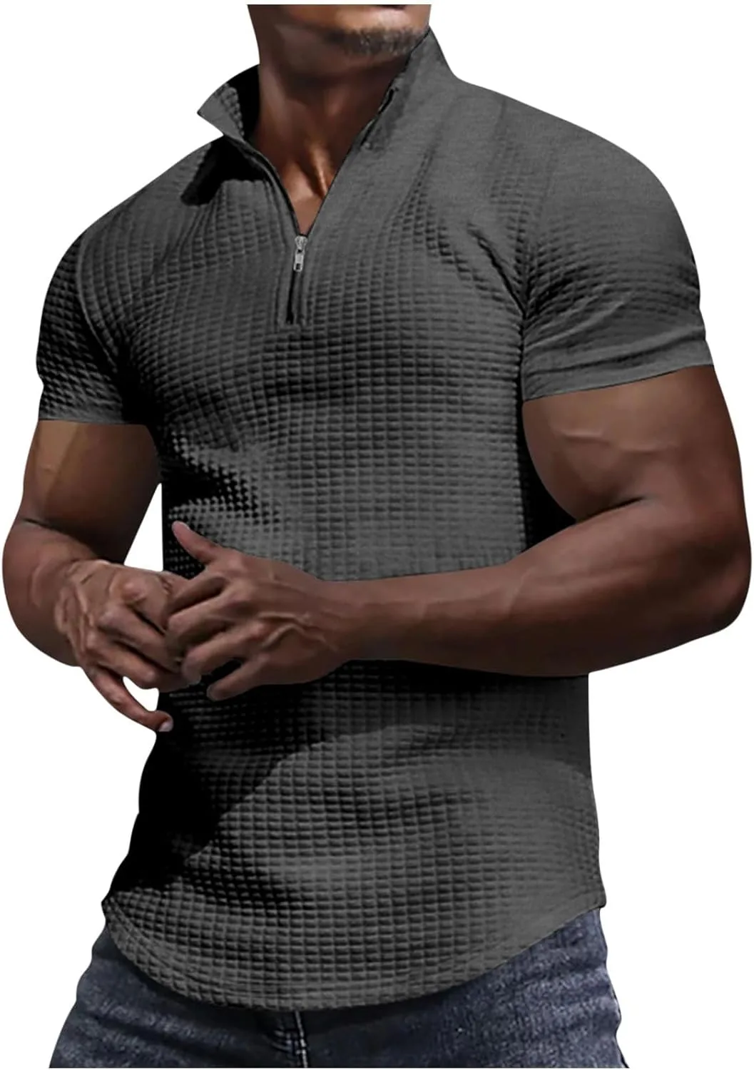 Футболка Muscularfit для мужчин с коротким рукавом и четверть-молнией
Футболка Muscularfit для мужчин с коротким рукавом и четверть-молнией