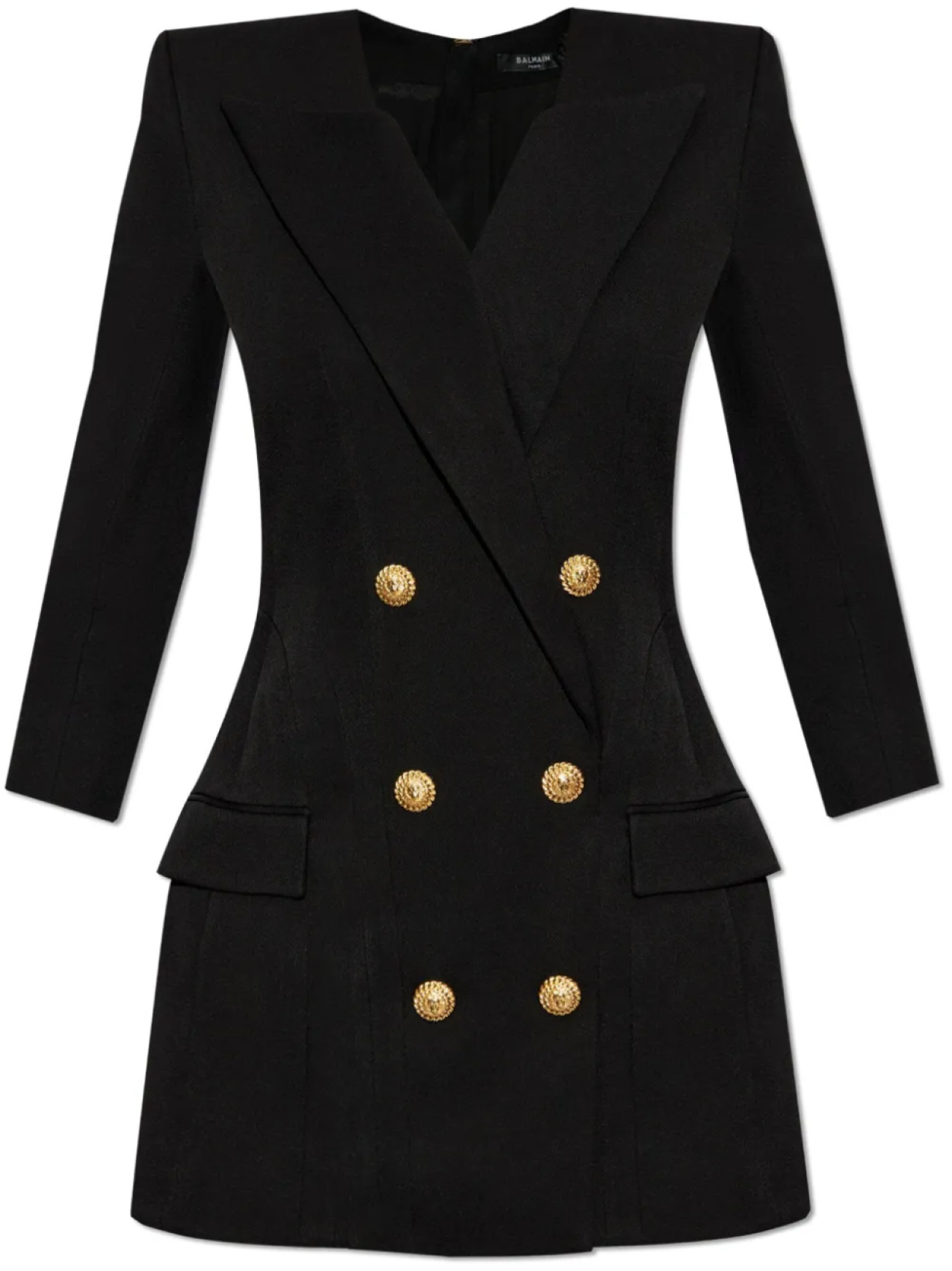 Мини-платье с выгравированным логотипом Balmain, черный
Мини-платье с выгравированным логотипом Balmain, черный