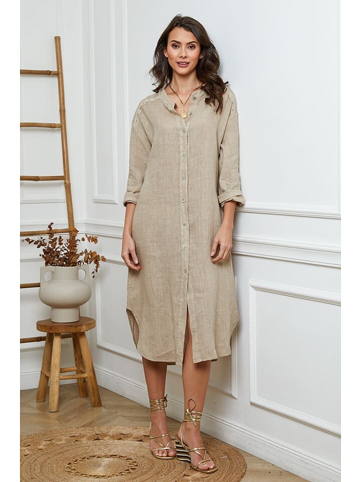 Длинное платье La Compagnie Du Lin Leinen, бежевый
Длинное платье La Compagnie Du Lin Leinen, бежевый