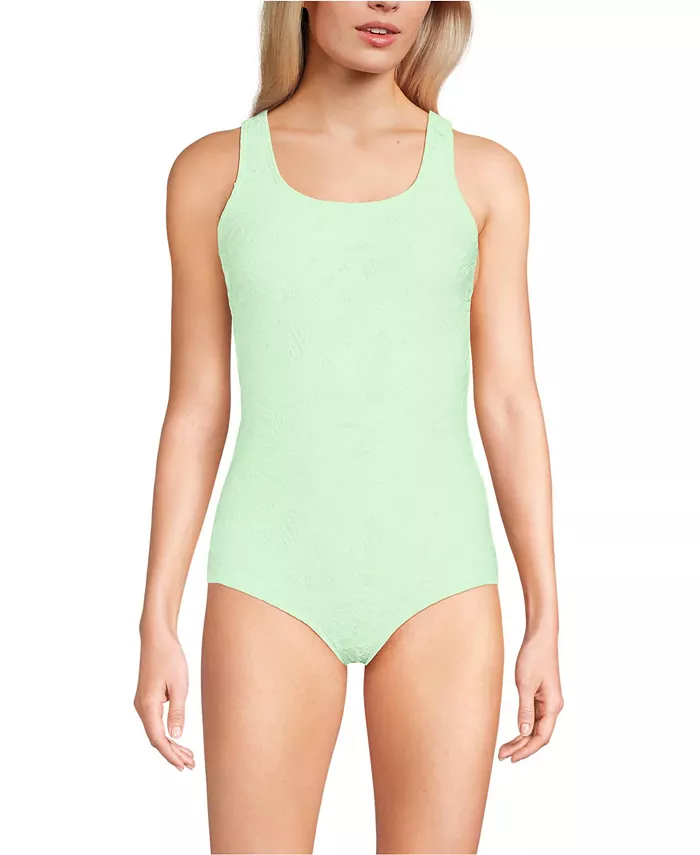 Женский слитный купальник с глубоким вырезом и кружевом Lands' End, зеленый
Женский слитный купальник с глубоким вырезом и кружевом Lands' End, зеленый