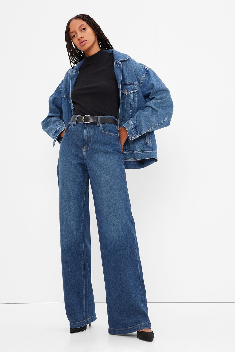 Джинсы с высокой талией и широкими штанинами Gap, синий
Джинсы с высокой талией и широкими штанинами Gap, синий