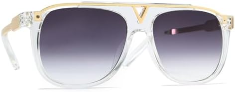 Большие солнцезащитные очки для женщин и мужчин, винтажные зеркальные линзы с градиентом, металлические солнцезащитные очки для женщин с защитой от УФ-излучения UV400 MTZJH, 4
Большие солнцезащитные очки для женщин и мужчин, винтажные зеркальные линзы с градиентом, металлические солнцезащитные очки для женщин с защитой от УФ-излучения UV400 MTZJH, 4