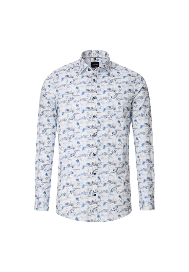 Рубашка с принтом в деловом стиле облегающая фигуру Venti, голубой
Рубашка с принтом в деловом стиле облегающая фигуру Venti, голубой
