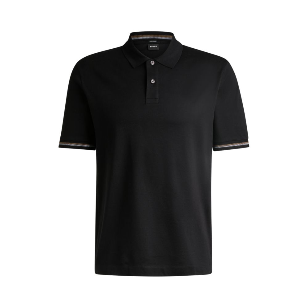 Рубашка-поло классического кроя из мерсеризованного хлопка с полосками BOSS, черный
Рубашка-поло классического кроя из мерсеризованного хлопка с полосками BOSS, черный
