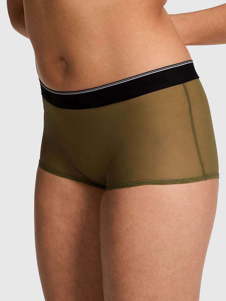 Трусики-Шорты с логотипом и сеткой Pink, logo mesh olive shade
Трусики-Шорты с логотипом и сеткой Pink, logo mesh olive shade