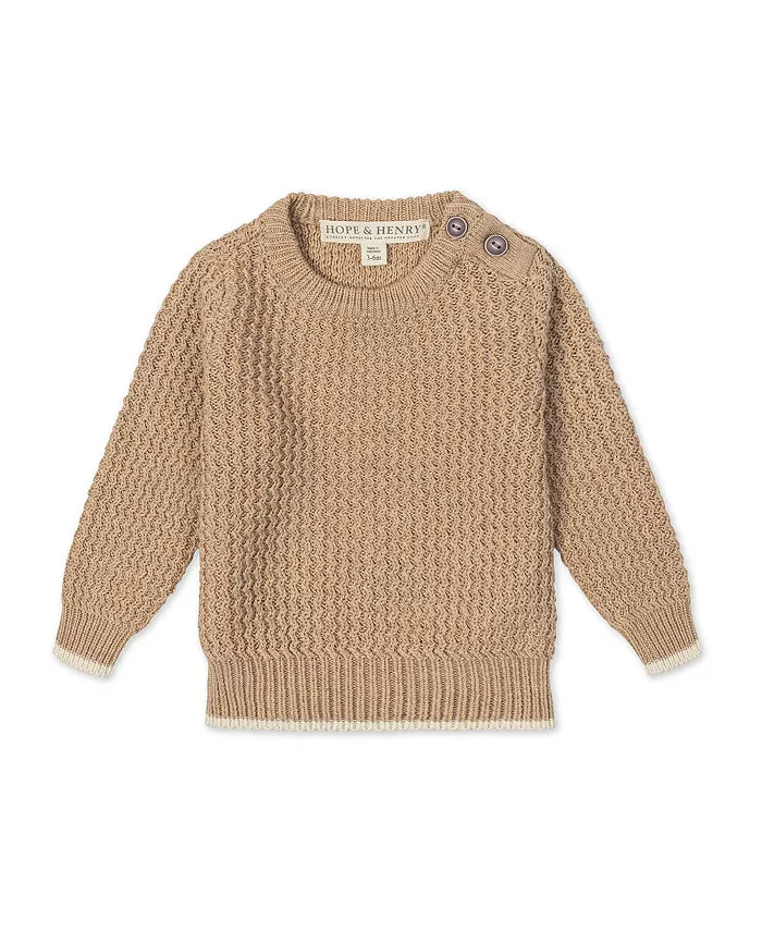 Органический свитер с длинными рукавами, круглым вырезом и пуговицами для мальчиков Hope & Henry, коричневый
Органический свитер с длинными рукавами, круглым вырезом и пуговицами для мальчиков Hope & Henry, коричневый