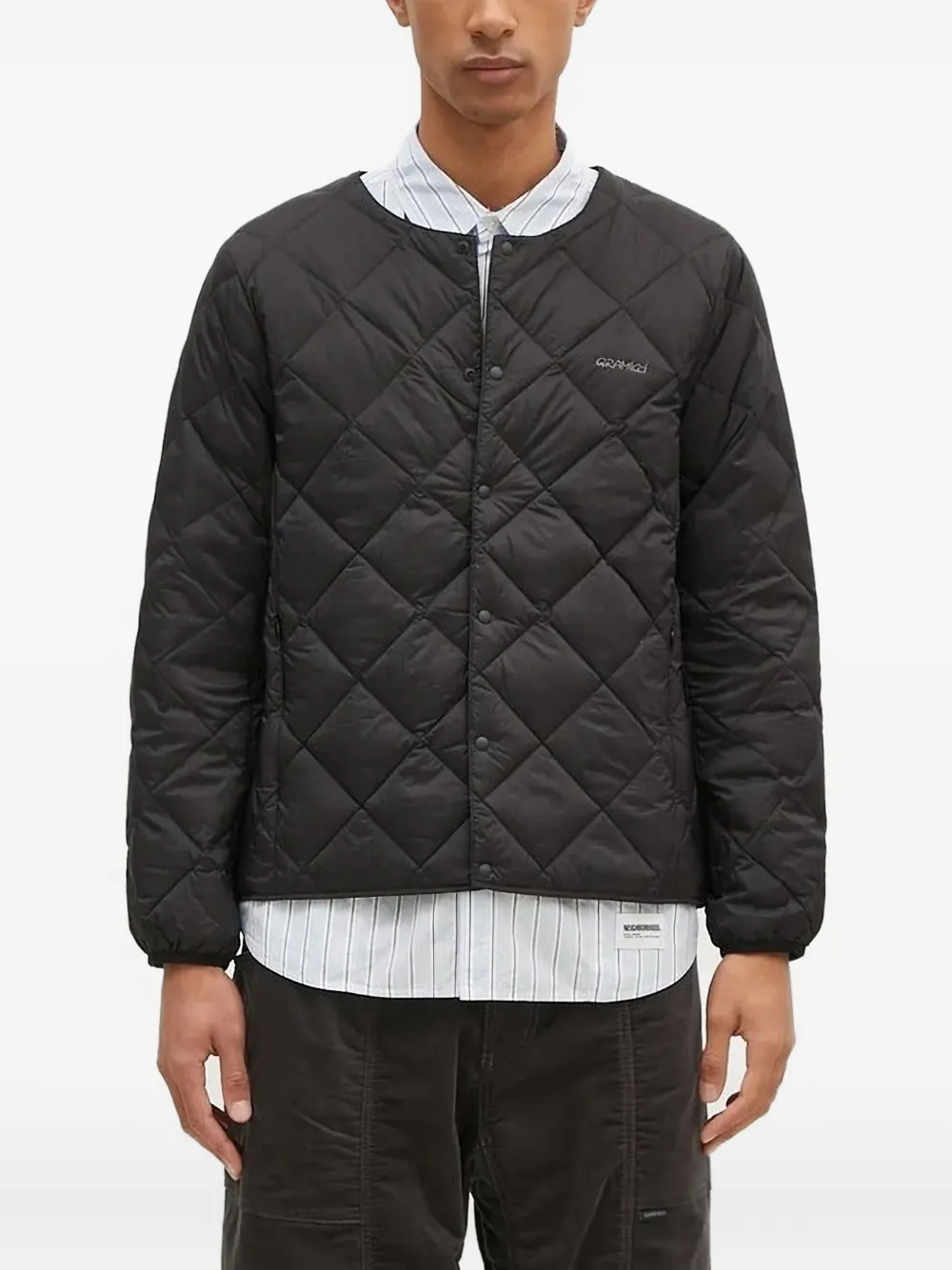 Пуховик с ромбовидной стежкой Gramicci, черный 
Пуховик с ромбовидной стежкой Gramicci, черный