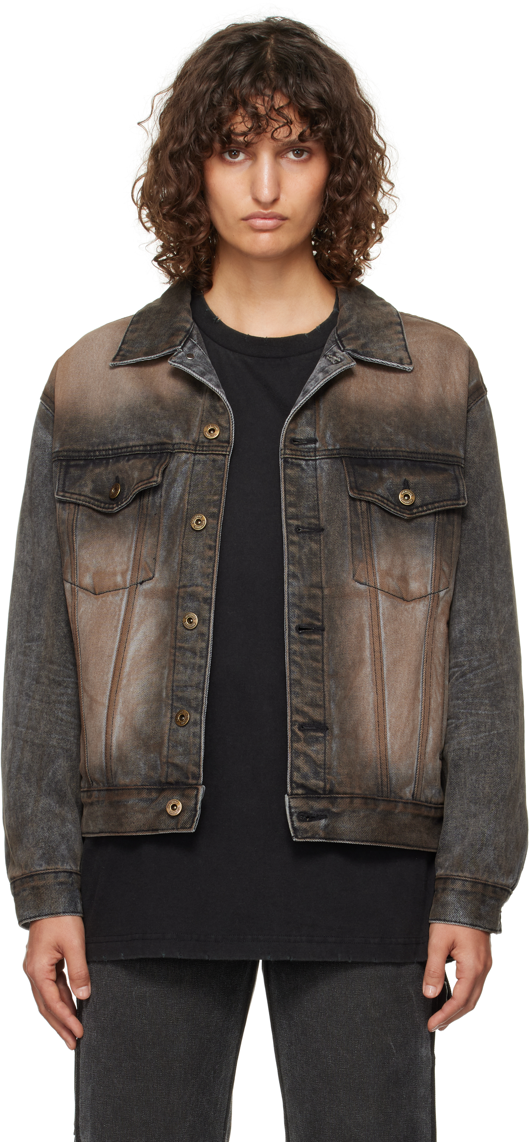 Куртка из стираного денима We11done, черный
Куртка из стираного денима We11done, черный