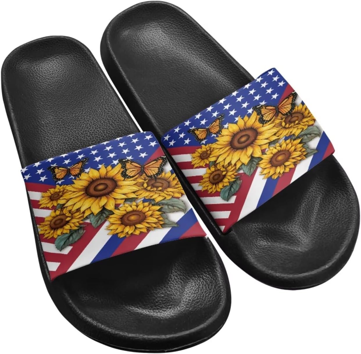 Мужские домашние тапочки Twousenru с модным принтом флага - быстро сохнущие пляжные и бассейновые шлепанцы, нескользящие удобные душевые туфли, American Flag & Sunflower
Мужские домашние тапочки Twousenru с модным принтом флага - быстро сохнущие пляжные и бассейновые шлепанцы, нескользящие удобные душевые туфли, American Flag & Sunflower