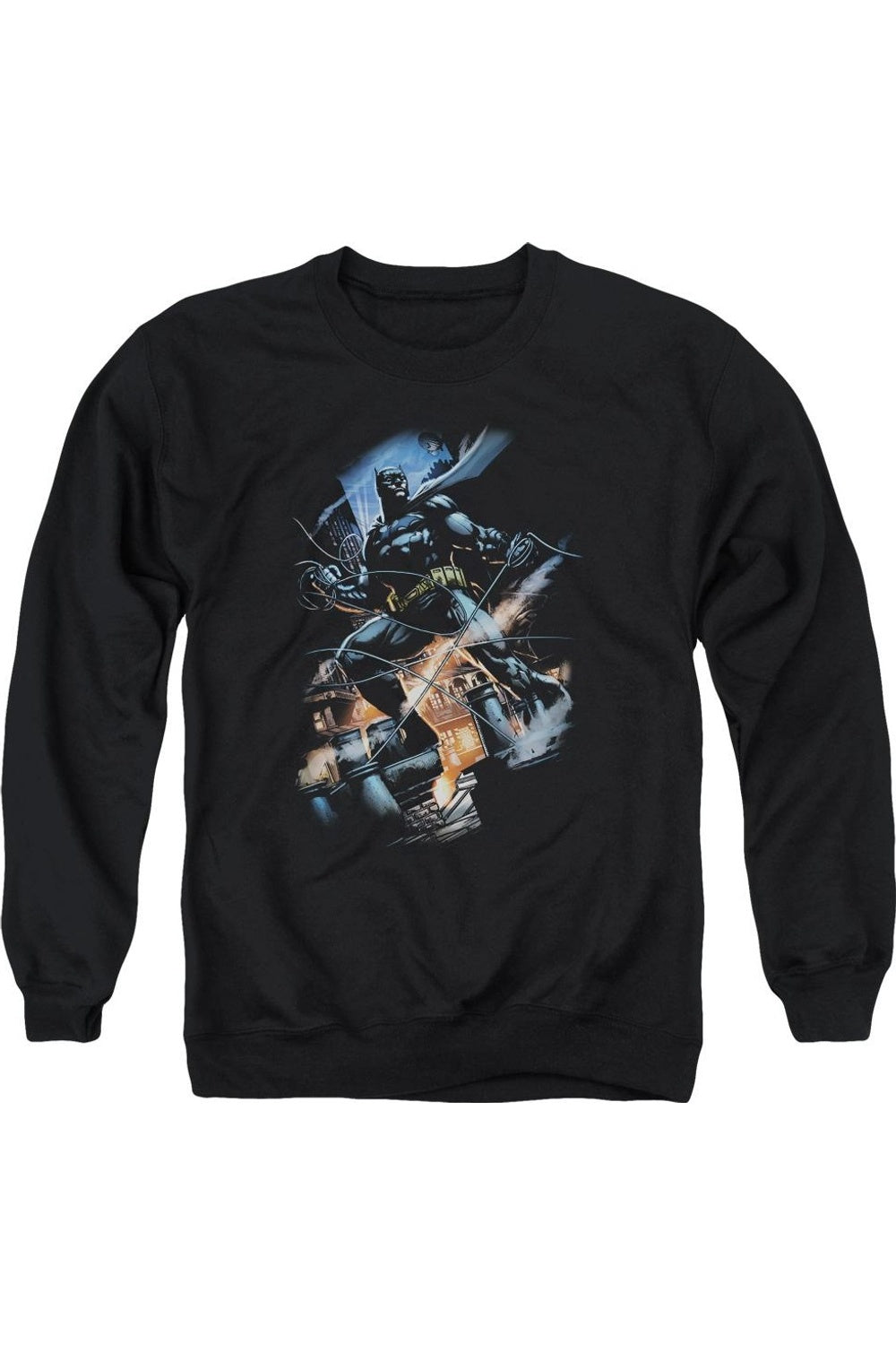 Толстовка Batman Gotham Knight для взрослых с круглым вырезом Gildan, черный 
Толстовка Batman Gotham Knight для взрослых с круглым вырезом Gildan, черный