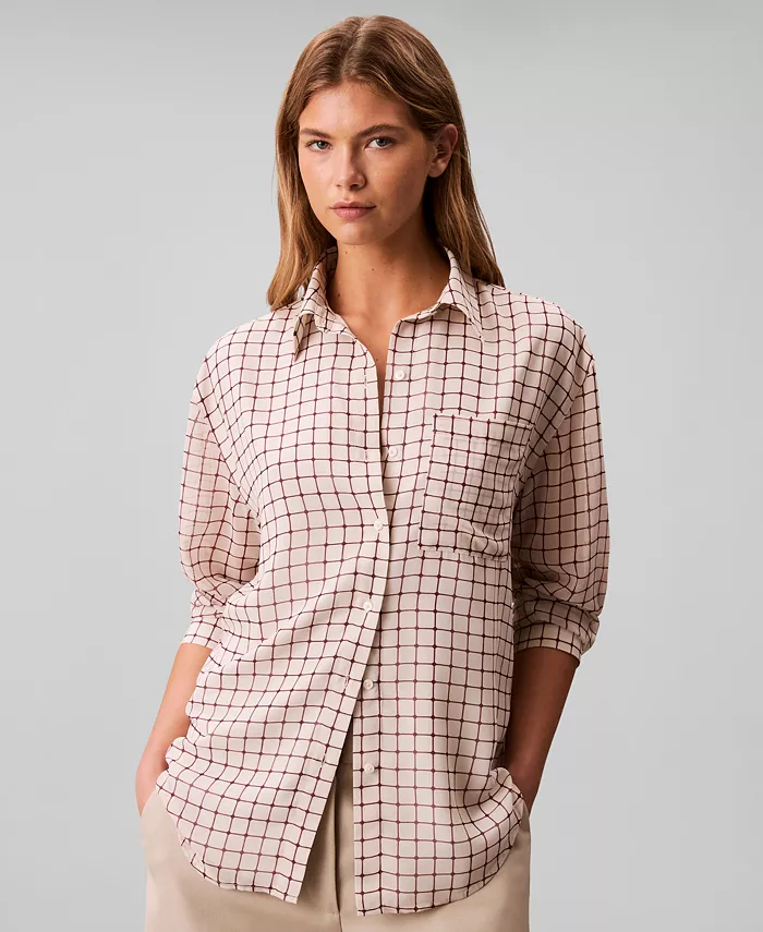 Женская классическая рубашка с принтом на пуговицах спереди Calvin Klein, коричневый/бежевый
Женская классическая рубашка с принтом на пуговицах спереди Calvin Klein, коричневый/бежевый