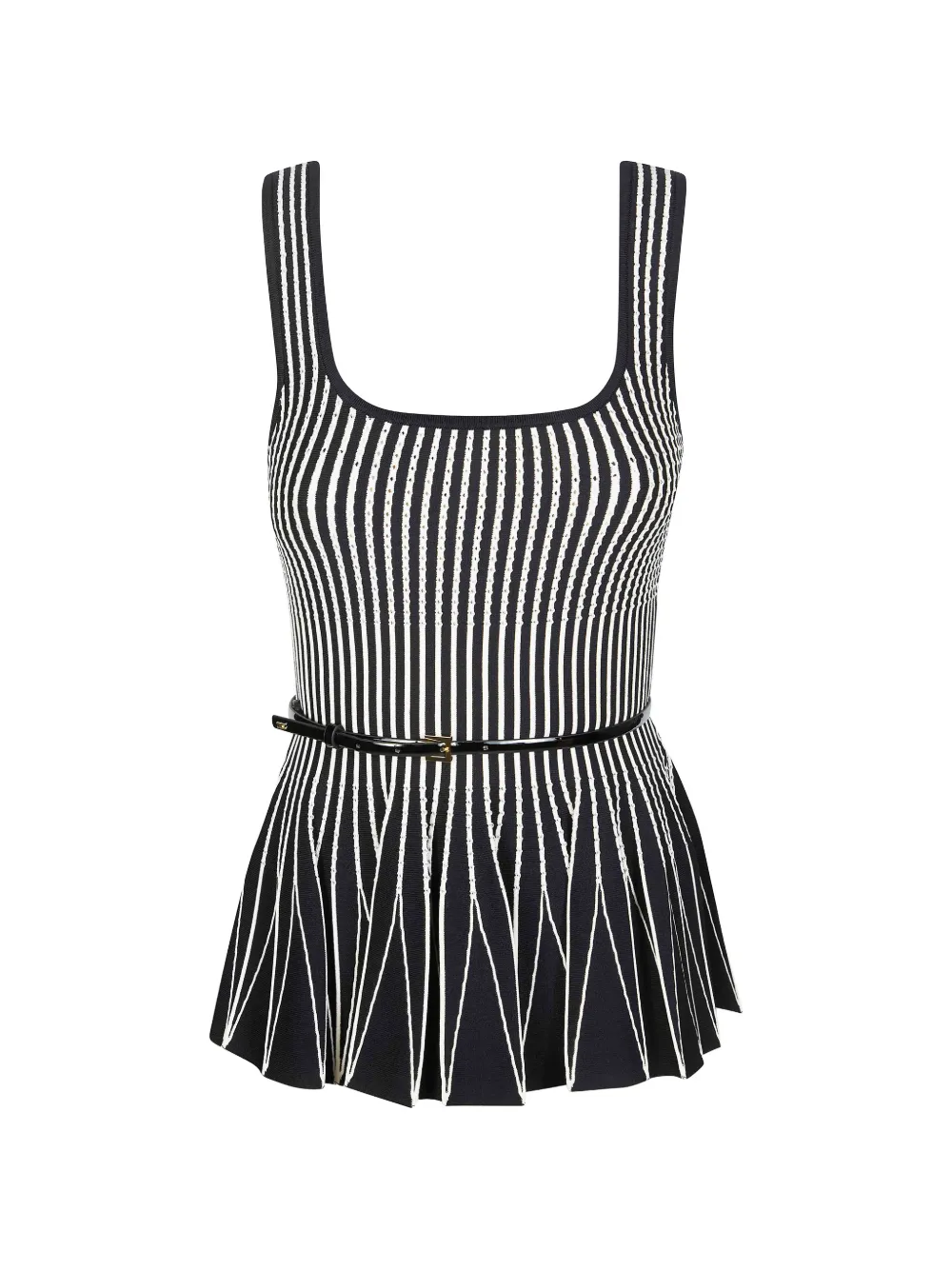 Топ в полоску с поясом Elisabetta Franchi, черный
Топ в полоску с поясом Elisabetta Franchi, черный